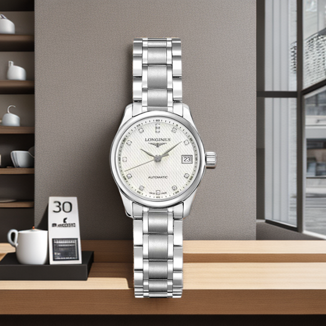 99新 Longines/浪琴 仁智/全套名匠女表/29表径/机械经典白盘钻刻