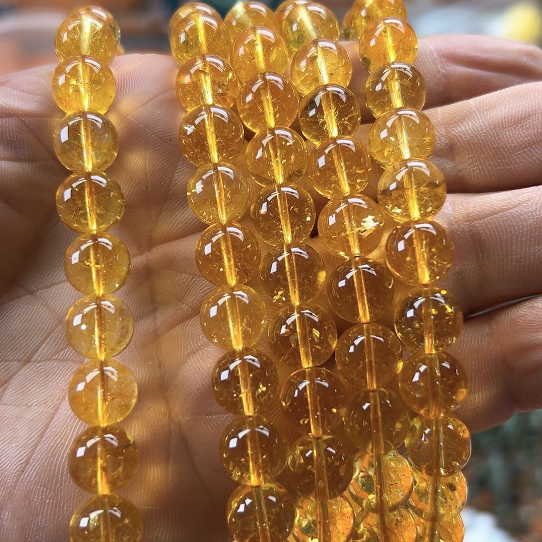 琉璃DIY黄色珠珠1条装卡10