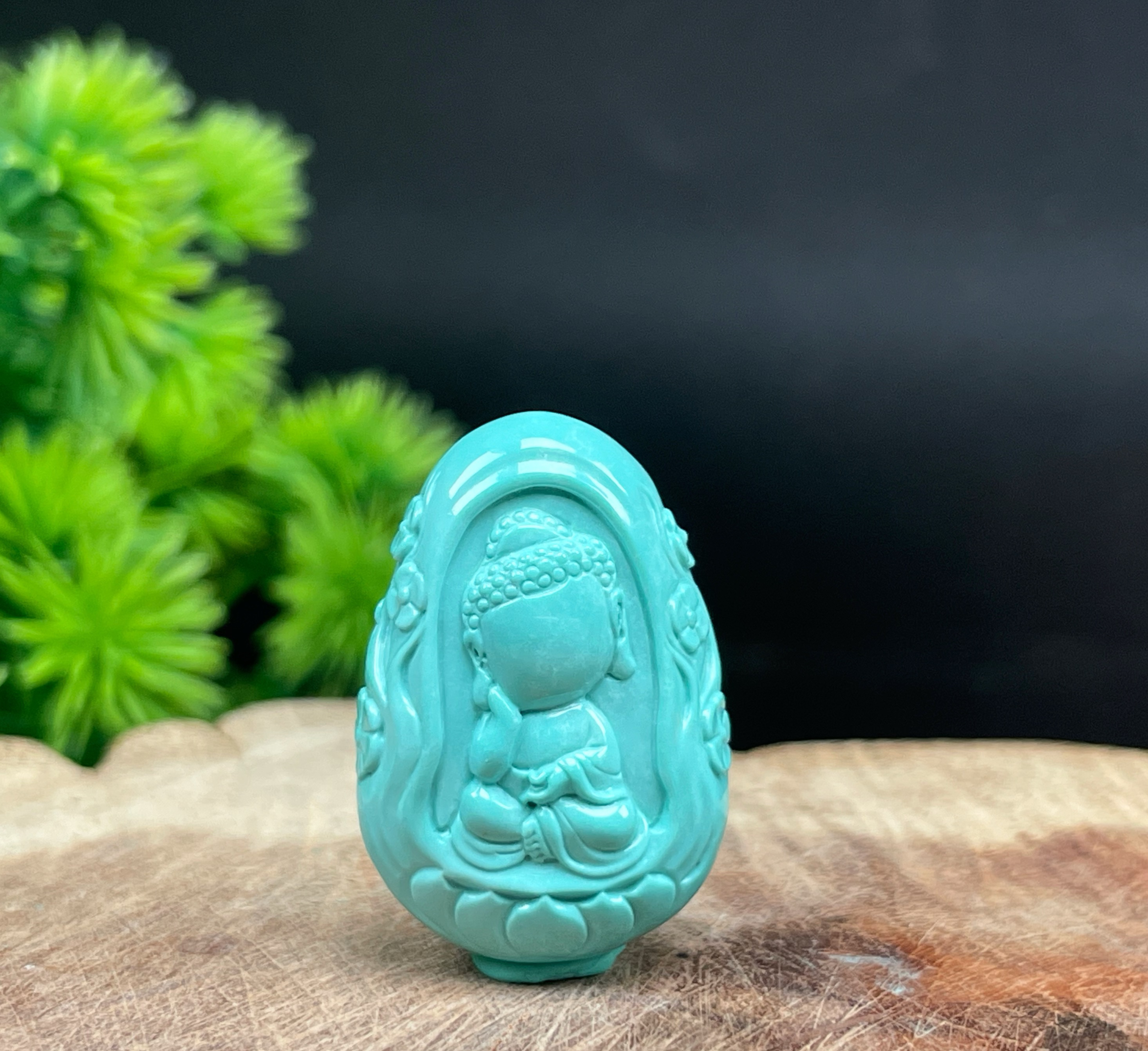 湖北原矿绿松石无相佛吊坠牌子