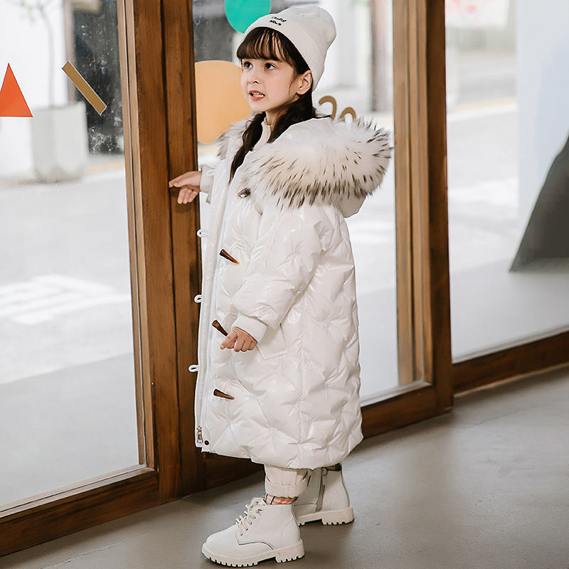 鸭鸭反季清仓女童羽绒服中长款加厚2022中小童装新款洋气宝宝儿童