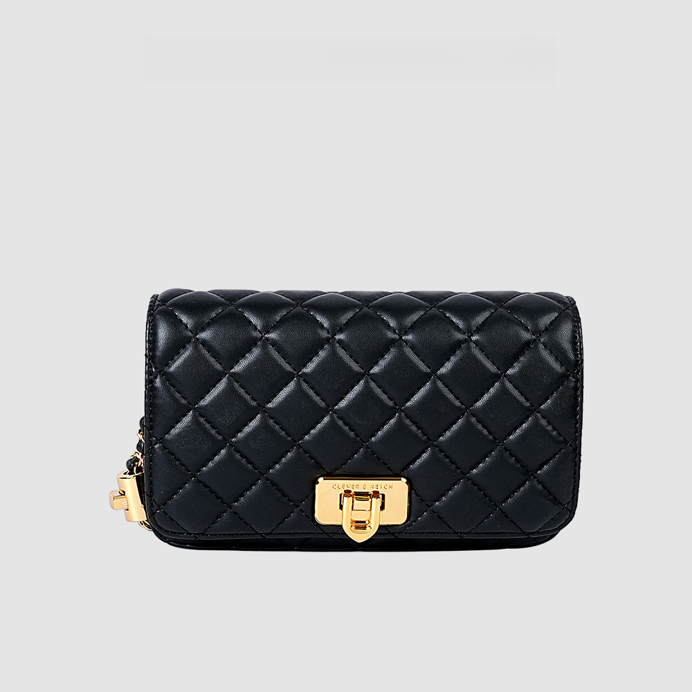 2024轻奢小香风潮流时尚百搭单肩斜挎经典菱格简约链条女士小方包