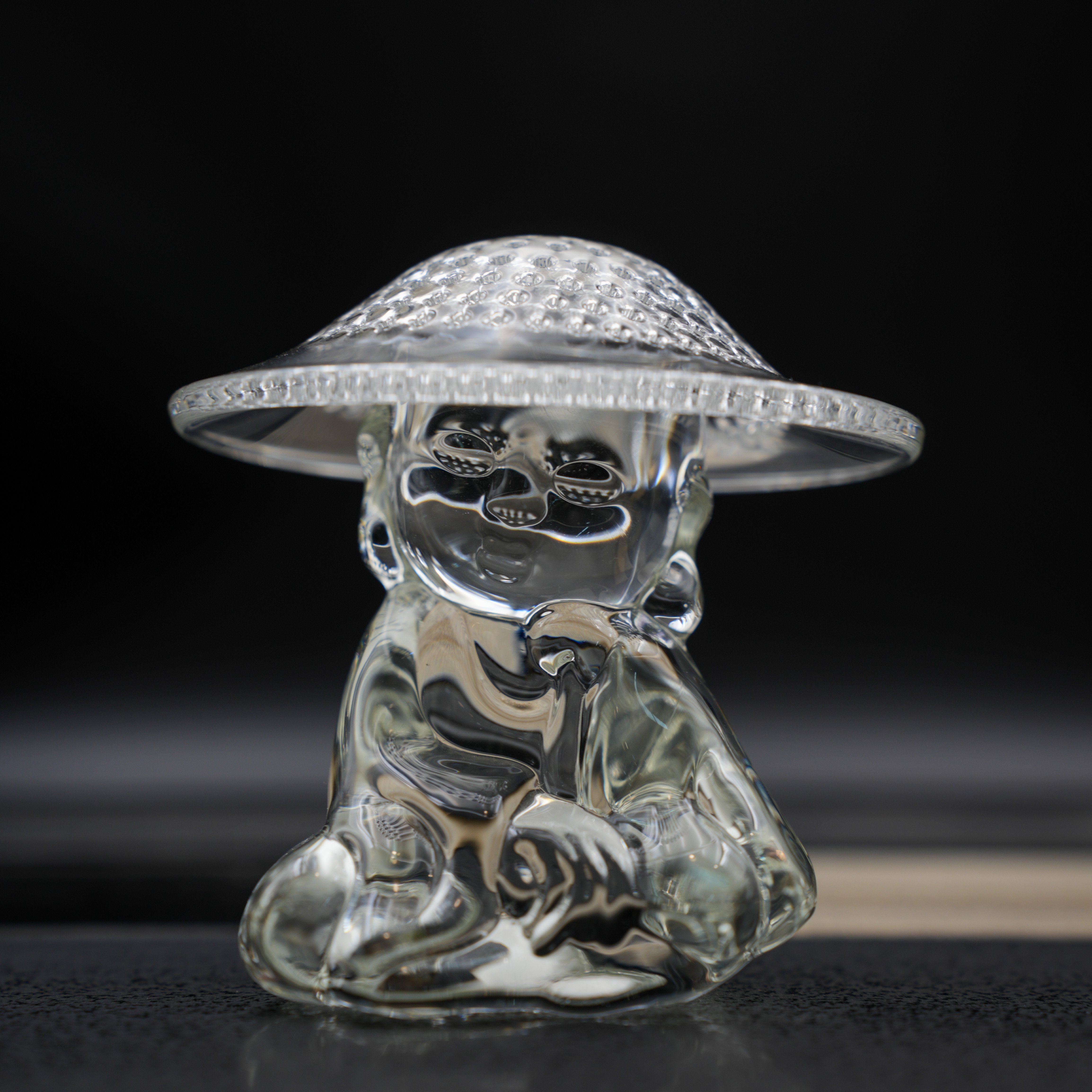 【无烬】玻璃小和尚茶漏两件套创意过滤茶漏架纯手工家用茶道个性