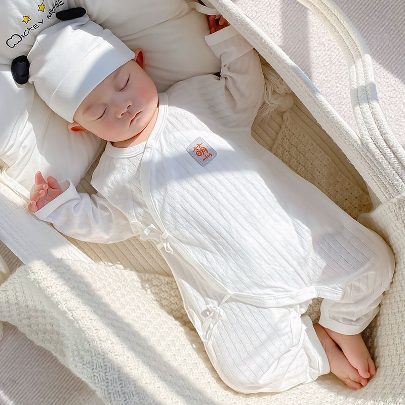 巴拉芭巴拉新生儿衣服棉初生婴儿连体衣夏季空调服薄款0到3个月刚