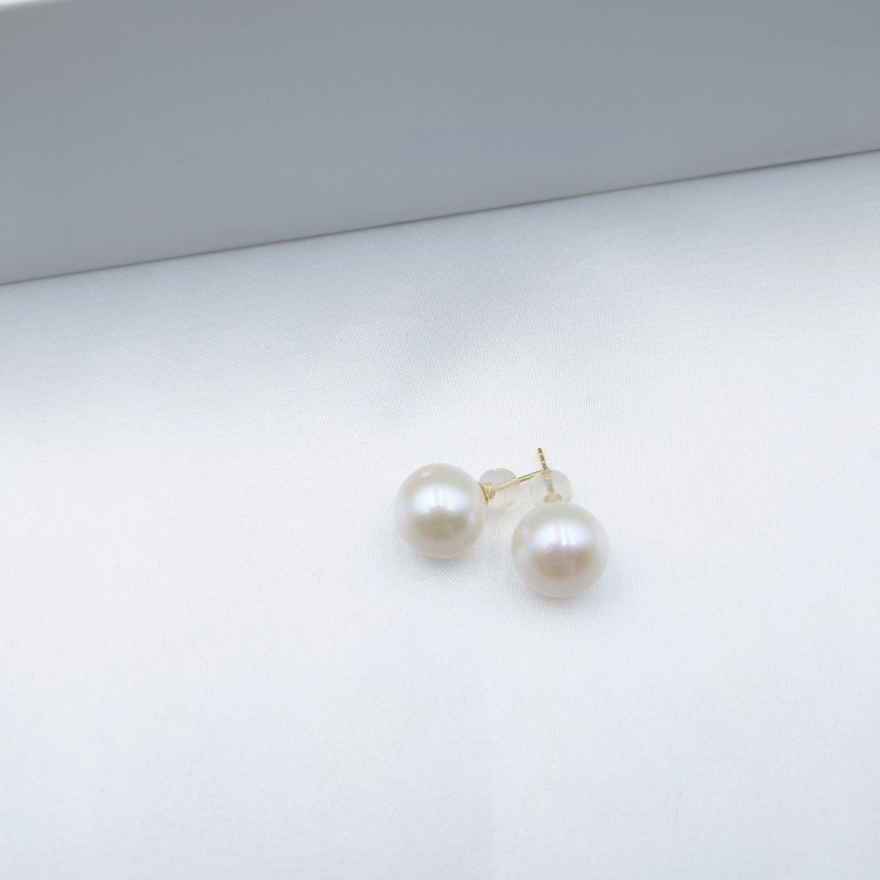 【夏夏源头】【星河之恋】18K真金淡水爱迪生耳钉11-12mm简约时尚Y