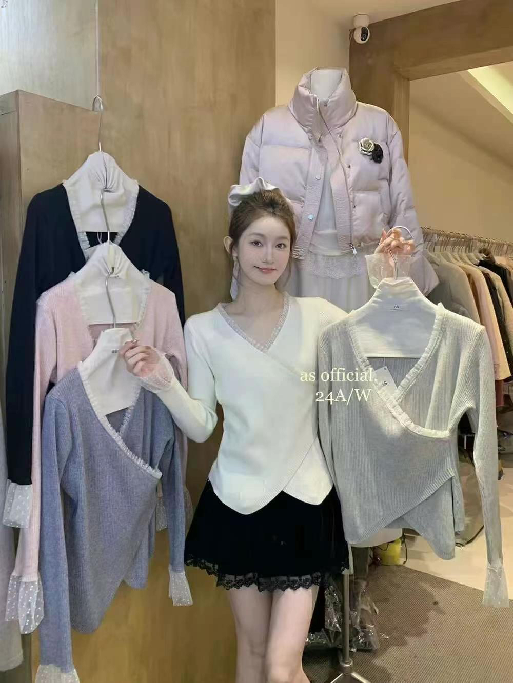 特点蕾丝打底衫6673款