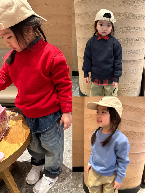 男女儿童经典小标抓绒保暖卫衣