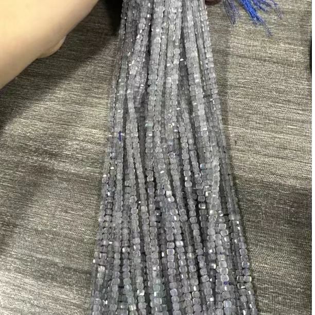 天然灰月光卡2.3mm左右半成品长链 方糖（多样性发一条）/绕手双圈