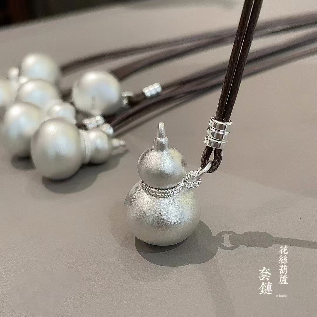 吊坠足银 花丝葫芦足银999吊坠福禄寿毛衣链古法传承气质纯银气质