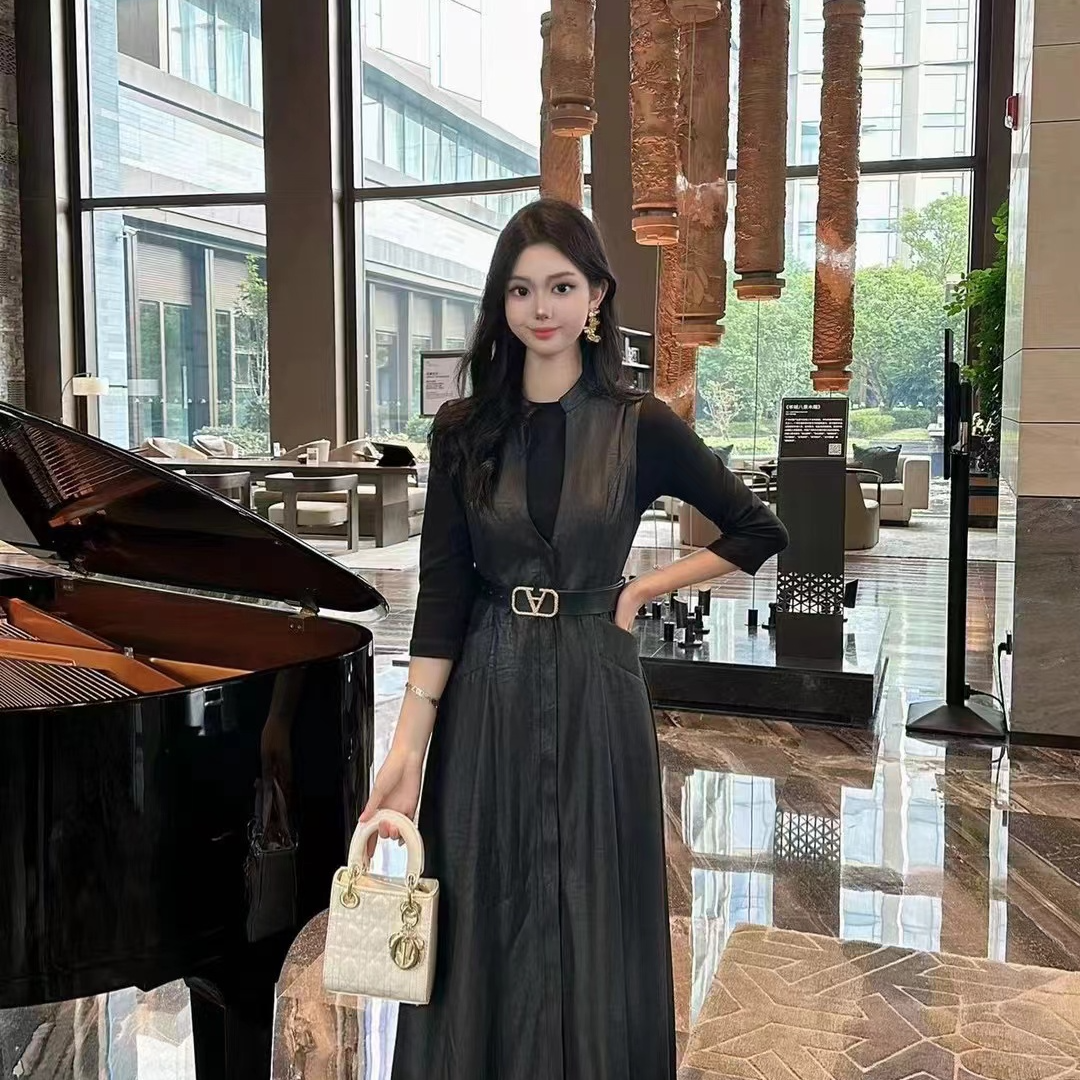 2024秋干练气质修身显瘦款连体裤女装中长款秋季轻奢黑色秋冬时尚