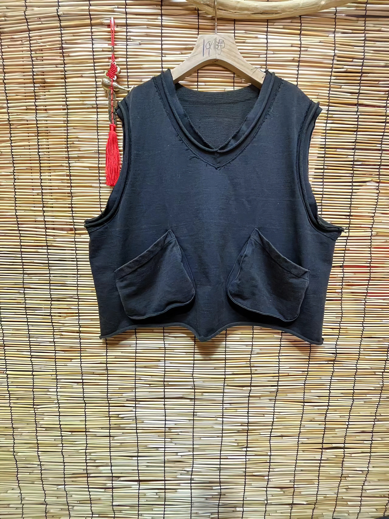 2024新款马甲休闲时尚百搭炒色网红黑色女士套头无领拼接针织气质