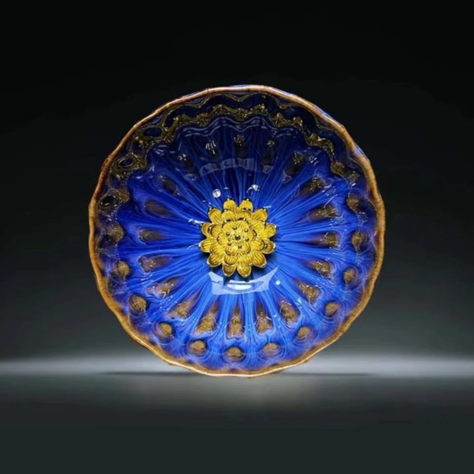 【深海金莲花】曜变深海回蓝高端茶器高端主人杯功夫茶器送礼自用