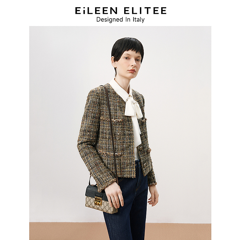 K003【赵老板】朗姿欧洲EiLEEN ELITEE复古小香风短外套上衣24新