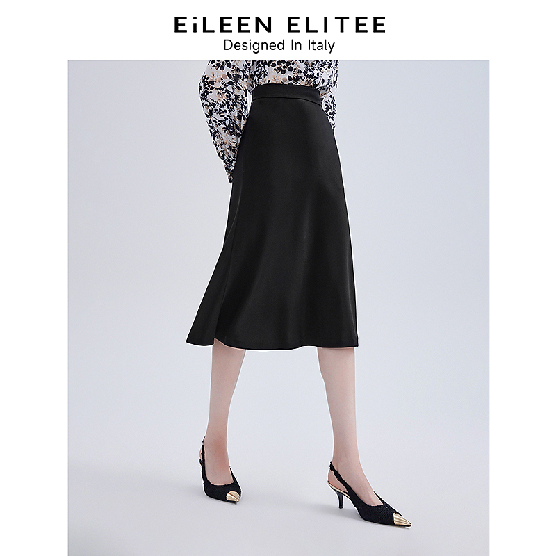 【朗姿三醋酸Basic衣橱】欧洲EiLEEN ELITEE鱼尾半身裙新款裙子女