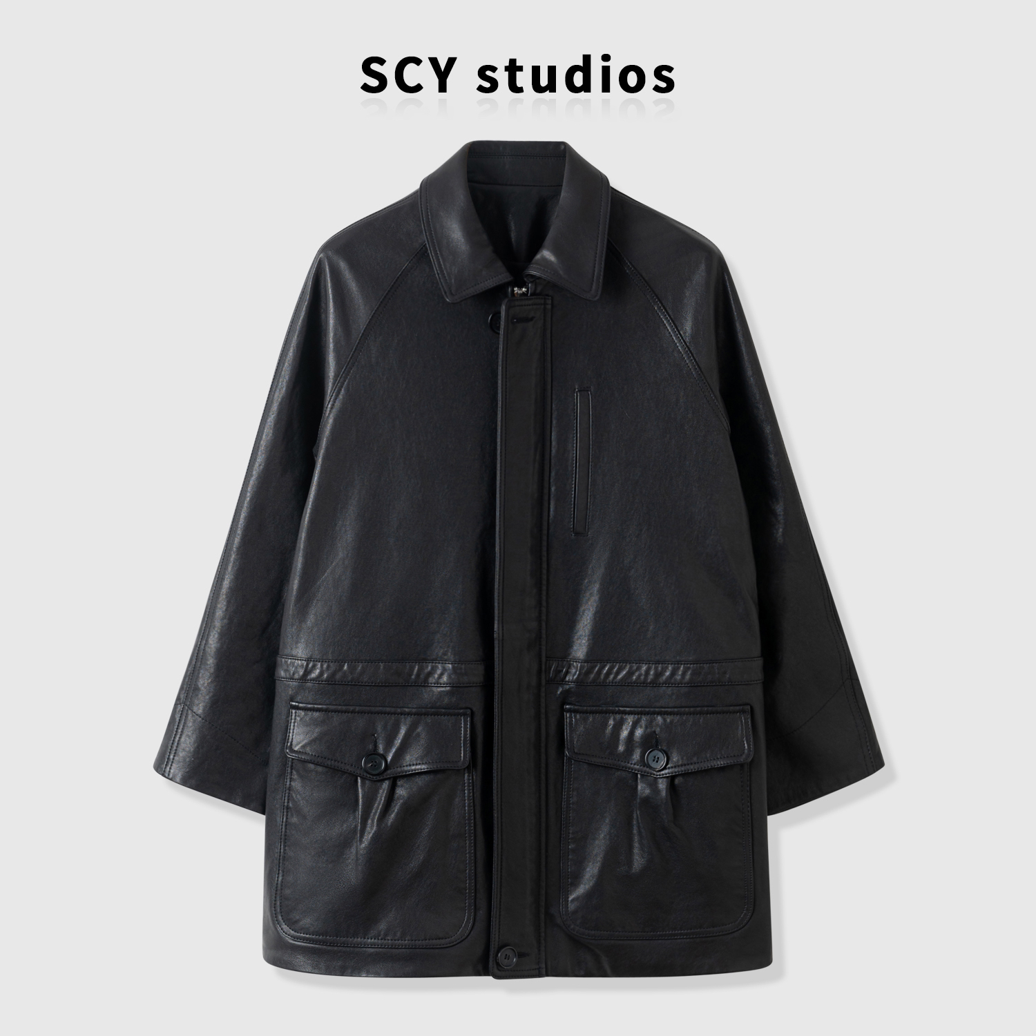 SCY｜全植鞣头层真皮绵羊皮 工装风皮衣外套 