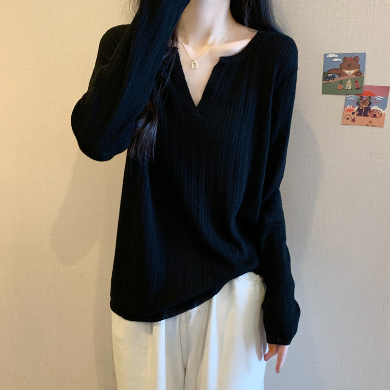 大码微胖MM显瘦打底内搭衫女款秋季新款时尚百搭毛衣洋气长袖上衣