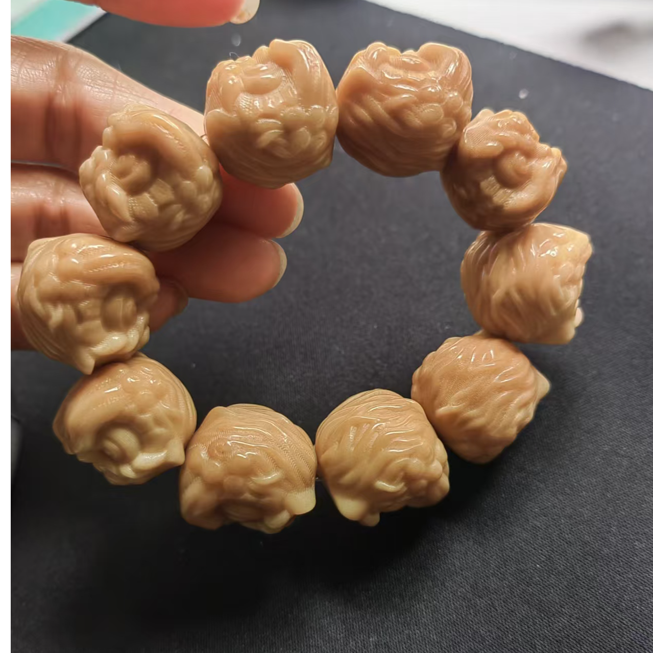 象牙果风化霸气醒狮、手持、手串款