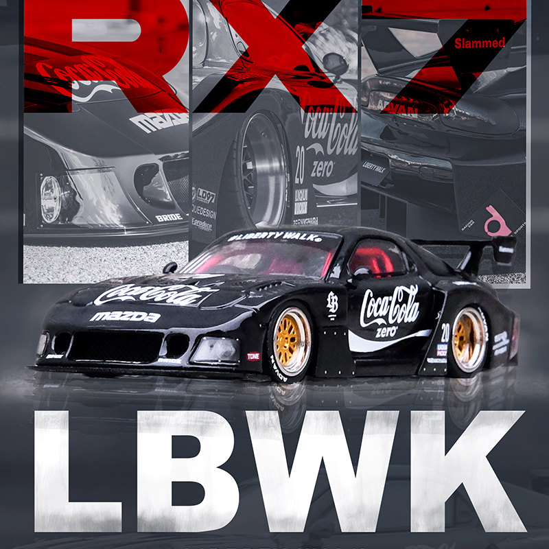 INNO 1:64 马自达 MAZDA RX7 (FD3S) LB-SUPER 合金跑车模型-黑色