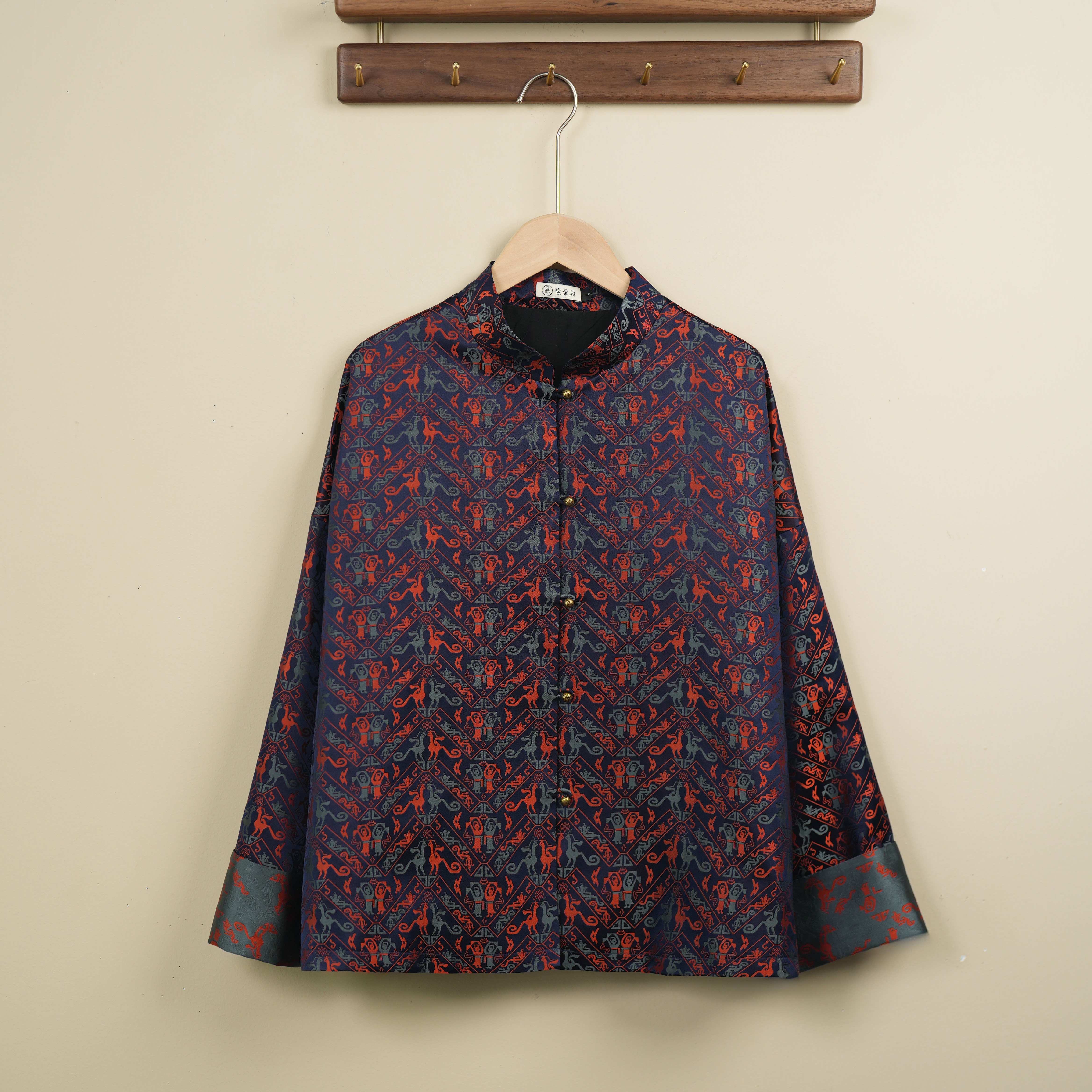 清版【舞人动物】桑蚕丝宋锦纹样日常国风时尚高级感百搭外套