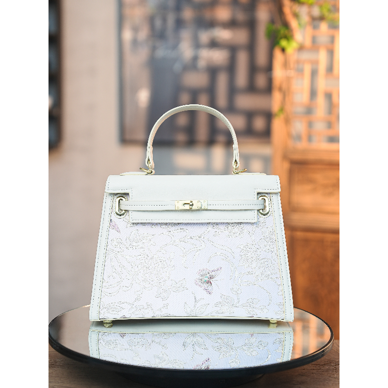 宋锦【织金百蝶宋锦凯利包】花位随机民族风气质手提时尚女包196