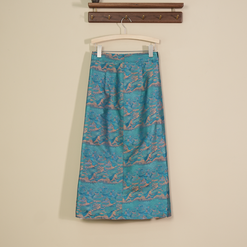 清版【千里江山半裙】百分百宋锦日常百搭中式国风半裙（裙长八五）