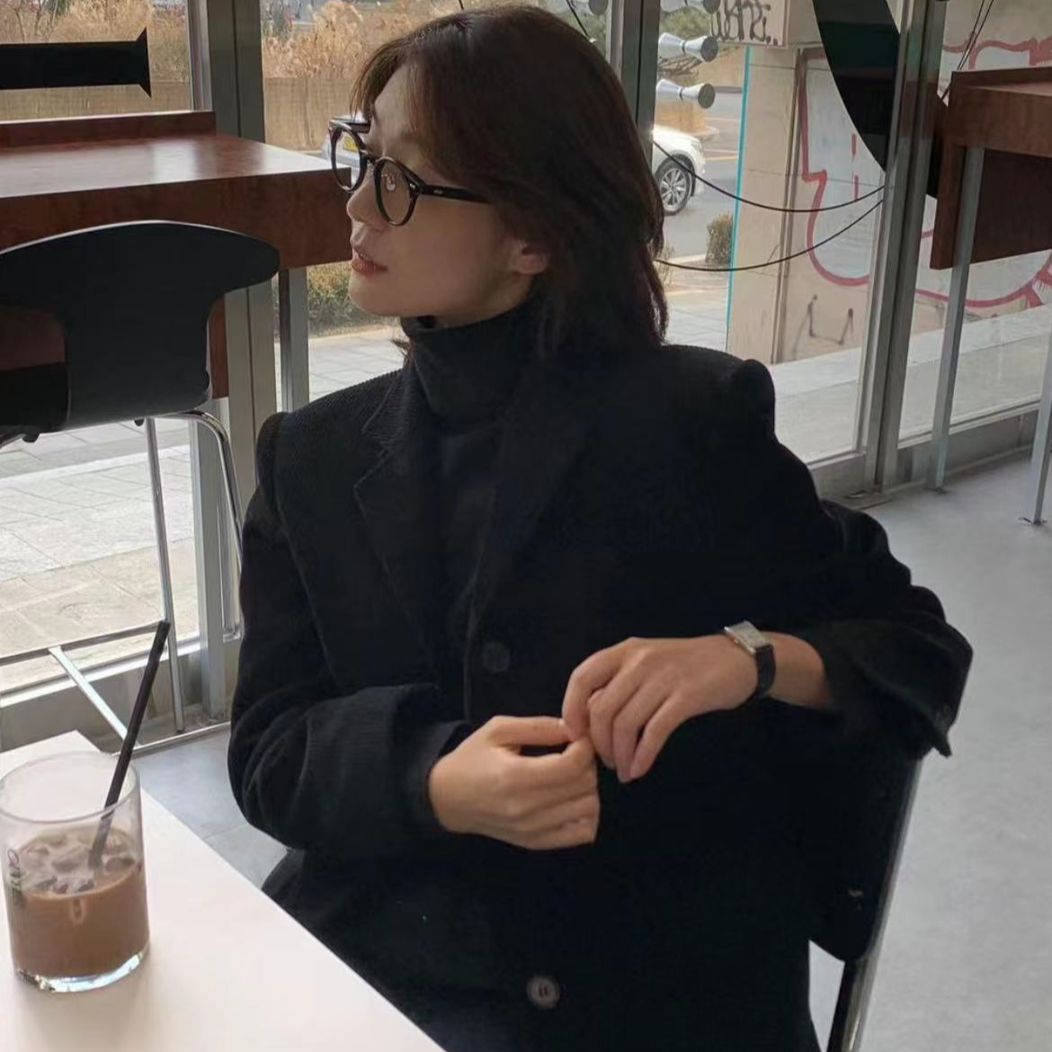 复古日系男女同款西装廓形西装