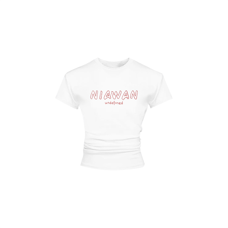 NIAW AN夏梦游踪刺绣logoT恤女装夏季小众设计修身显瘦休闲百搭