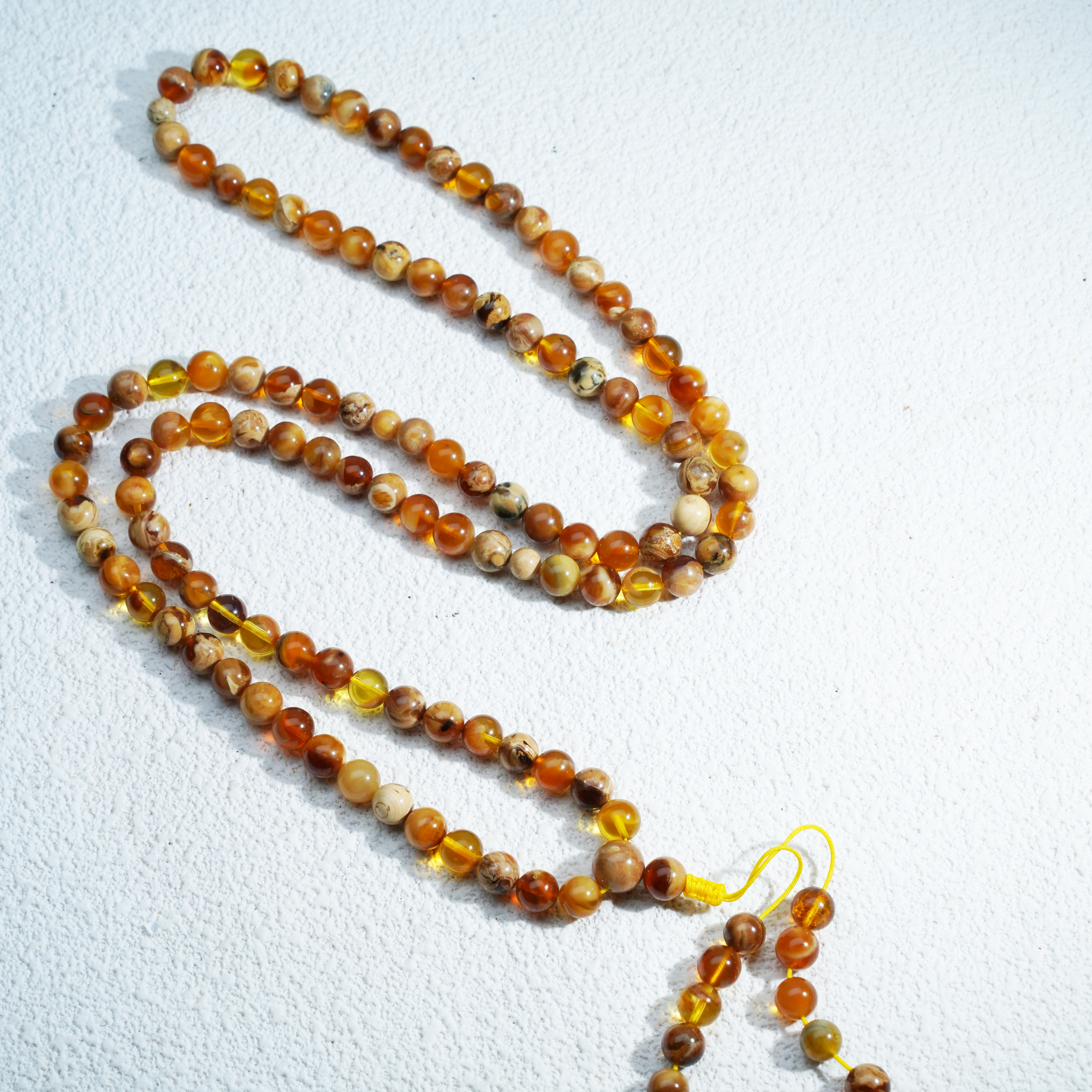 金底蜜蜡溶洞多圈手串SDTP4276