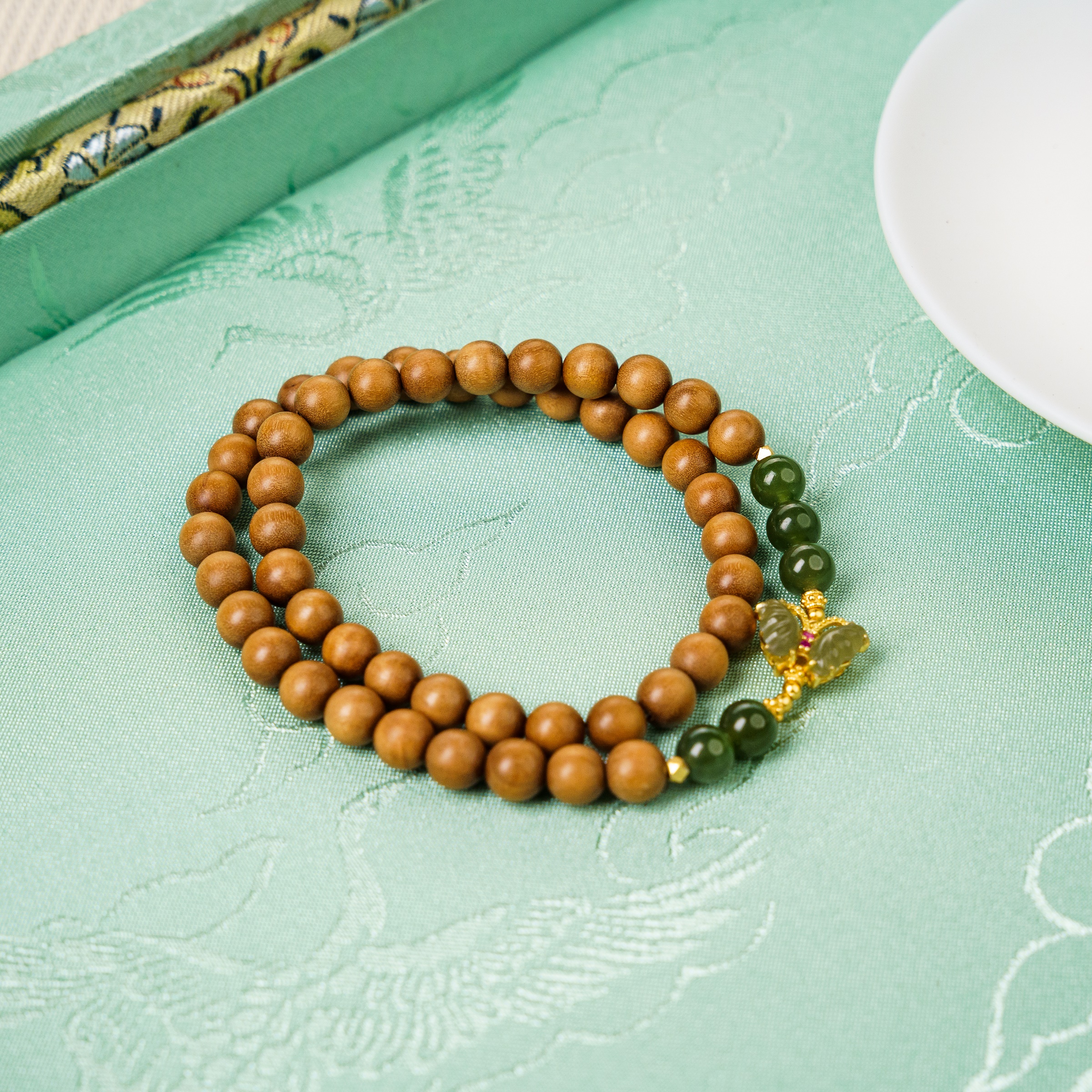 [化蝶]守道掌门人印度迈索尔老山檀香6mm双圈蝴蝶手串SDLS3611