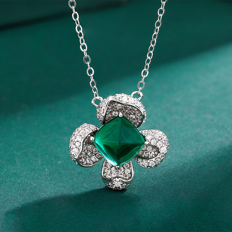 铜合金合成锆石项链 HYM-4026 项链百搭精致