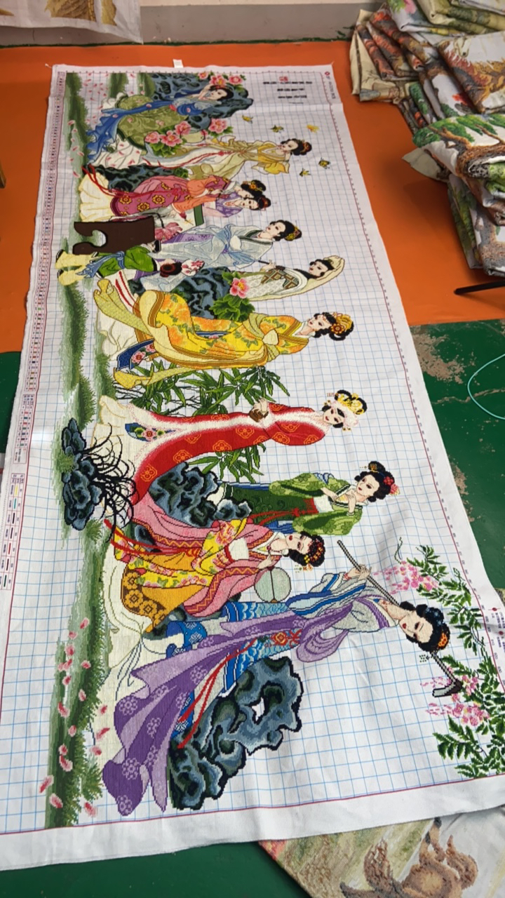 纯手工十字绣成品梦红楼十二金钗成品绣好的