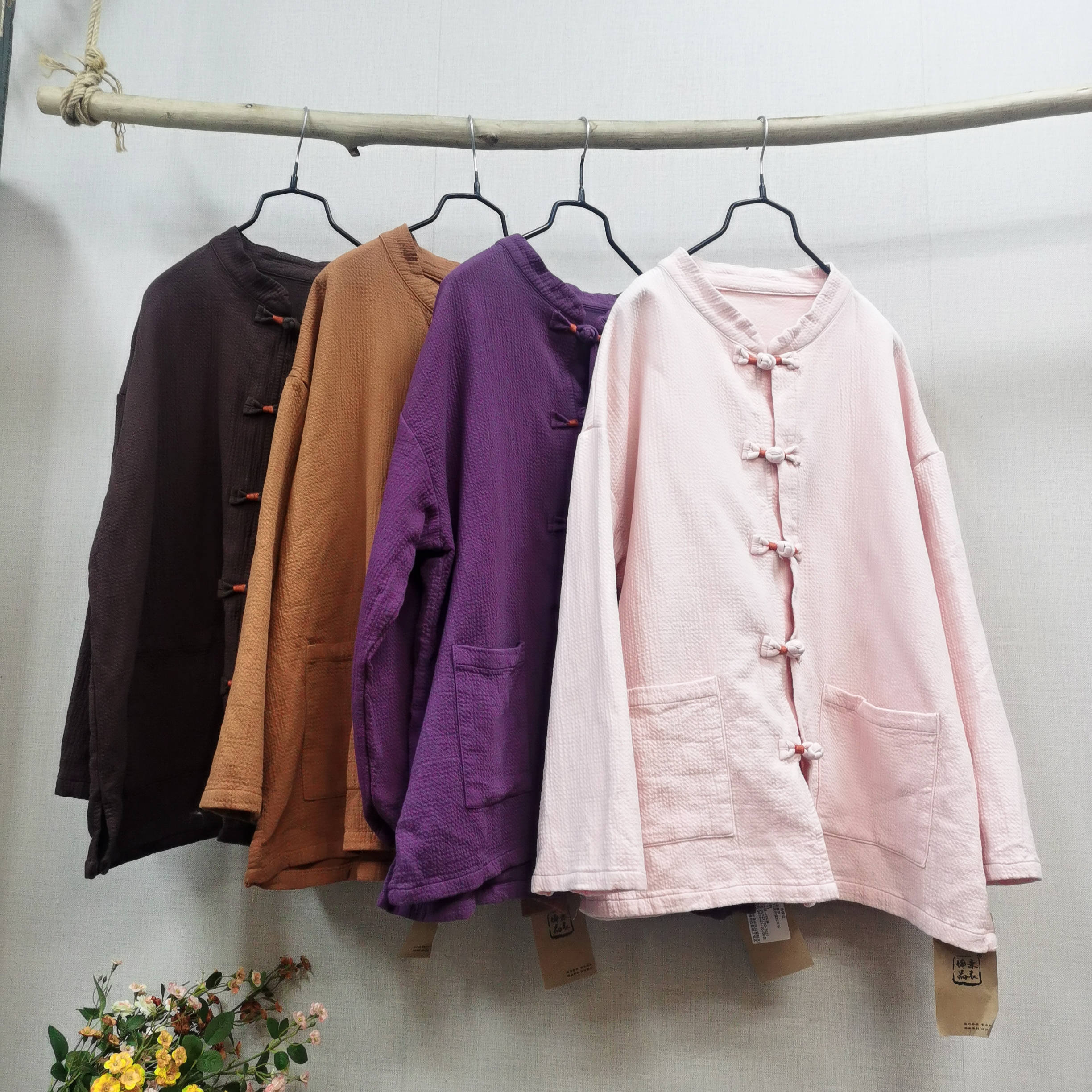 儒品素衣0931缠线盘扣上衣瑕疵