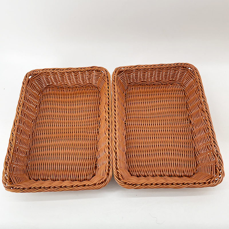MC22【拍一发二】长方形棕色简约轻奢风水果篮居家收纳篮