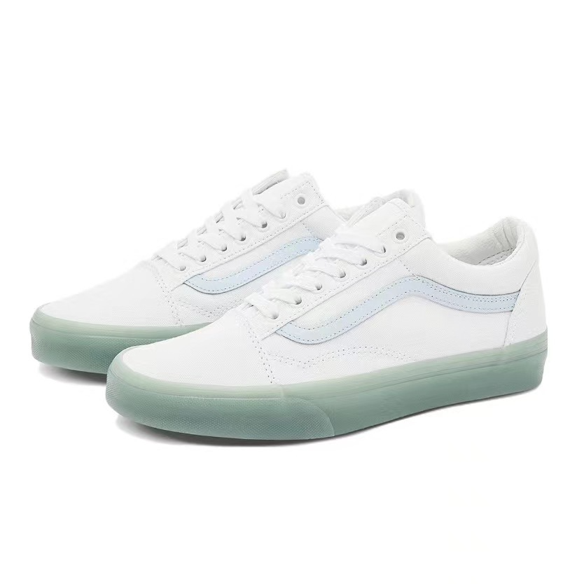 【山哥AL】Vans 侧边条纹 低帮 板鞋 男女同款 奶蓝 VN0000SB650