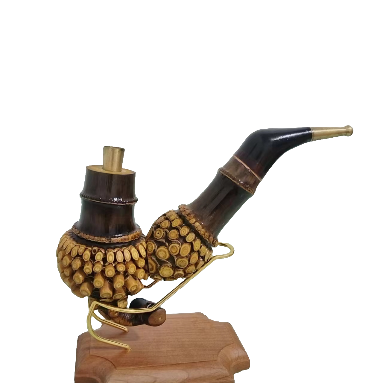 贵州民间特色竹雕烟斗（图片仅供参考，以直播间截屏为准，一物一拍）