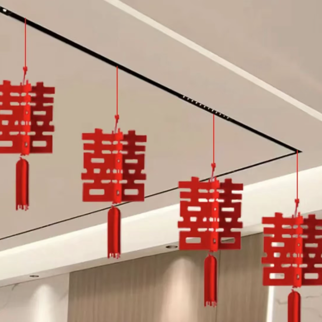 喜字挂饰客厅挂件拉花 结婚婚房装饰 走廊新房婚礼布置装饰用品