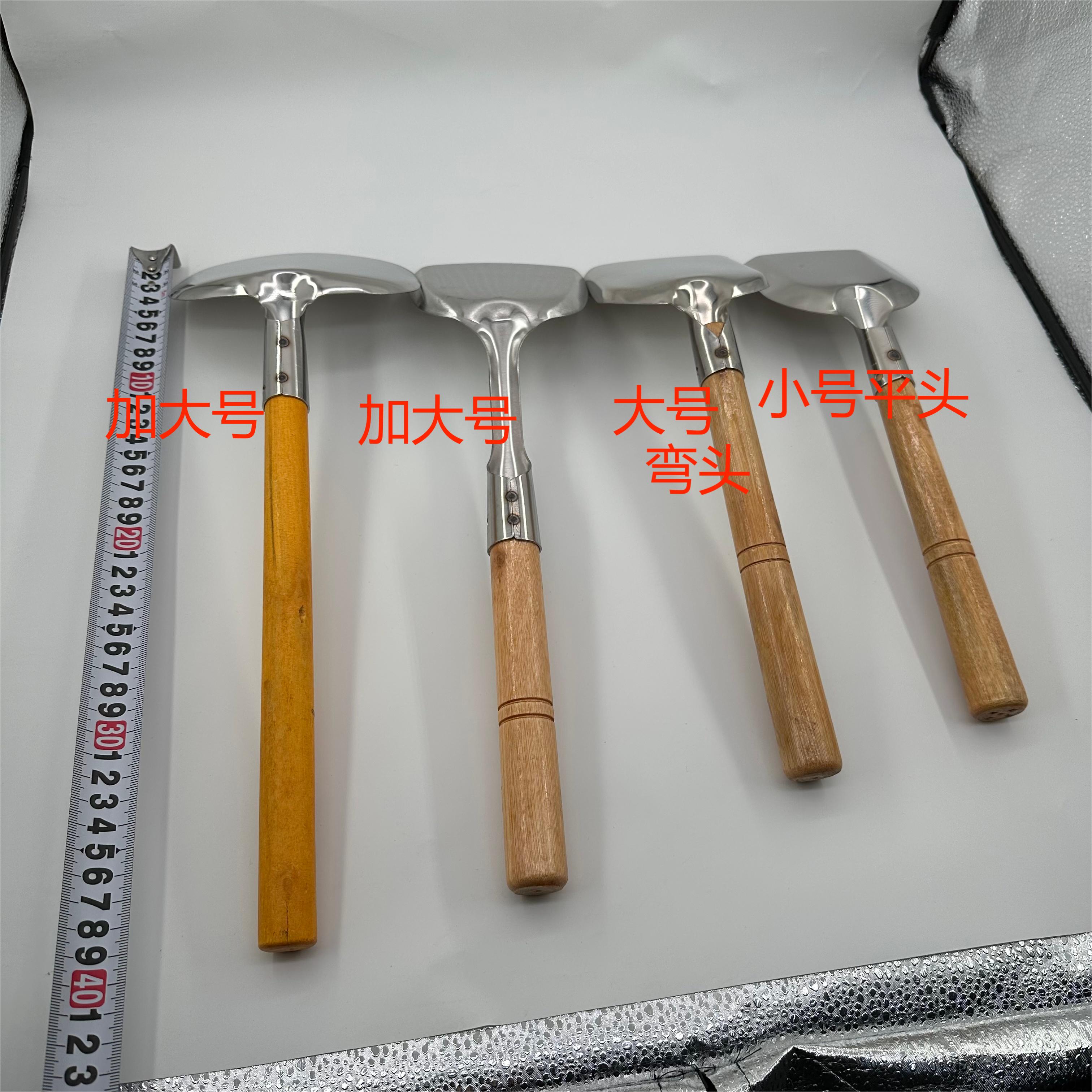 木柄锅铲不锈钢老式家用炒菜铲子厨房厨具烹饪煎炒锅铲木把硅胶铲