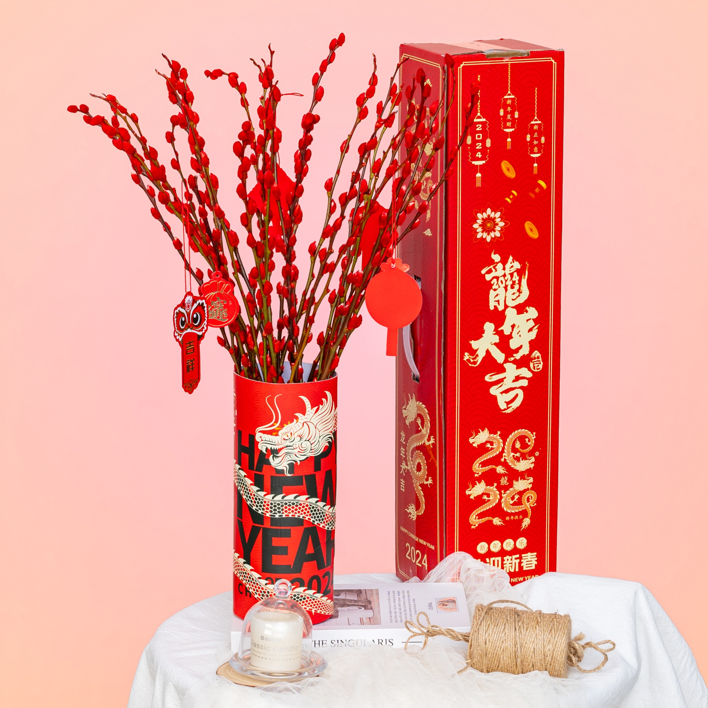 【红色银柳福桶】银柳年年有越过越富有云南鲜花产地直发n