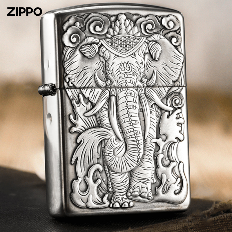 ZIPPO/之宝打火机正品925纯银六牙象貔貅普贤 中秋国庆送男士礼物
