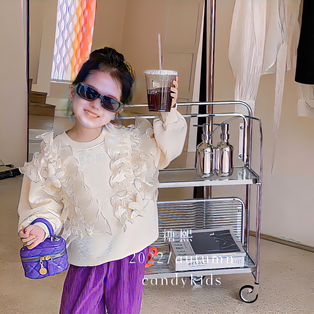 设计师品牌休闲儿童装 套装 上衣春秋款男童洋气拼接时尚重工圆领