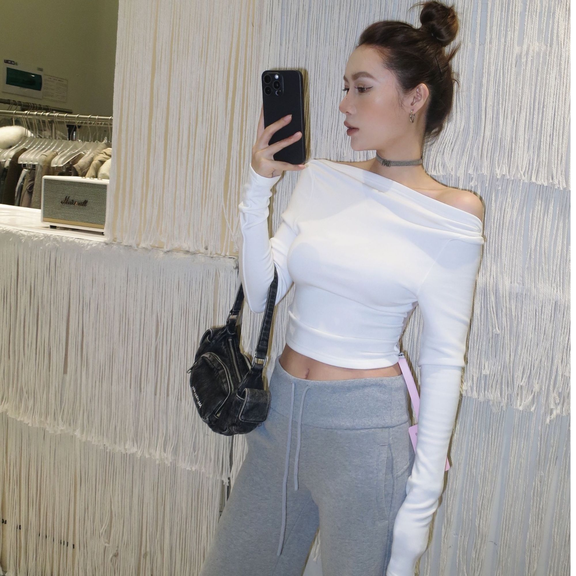 Maeda Origin 辣妹显瘦休闲设计感加绒微喇裤