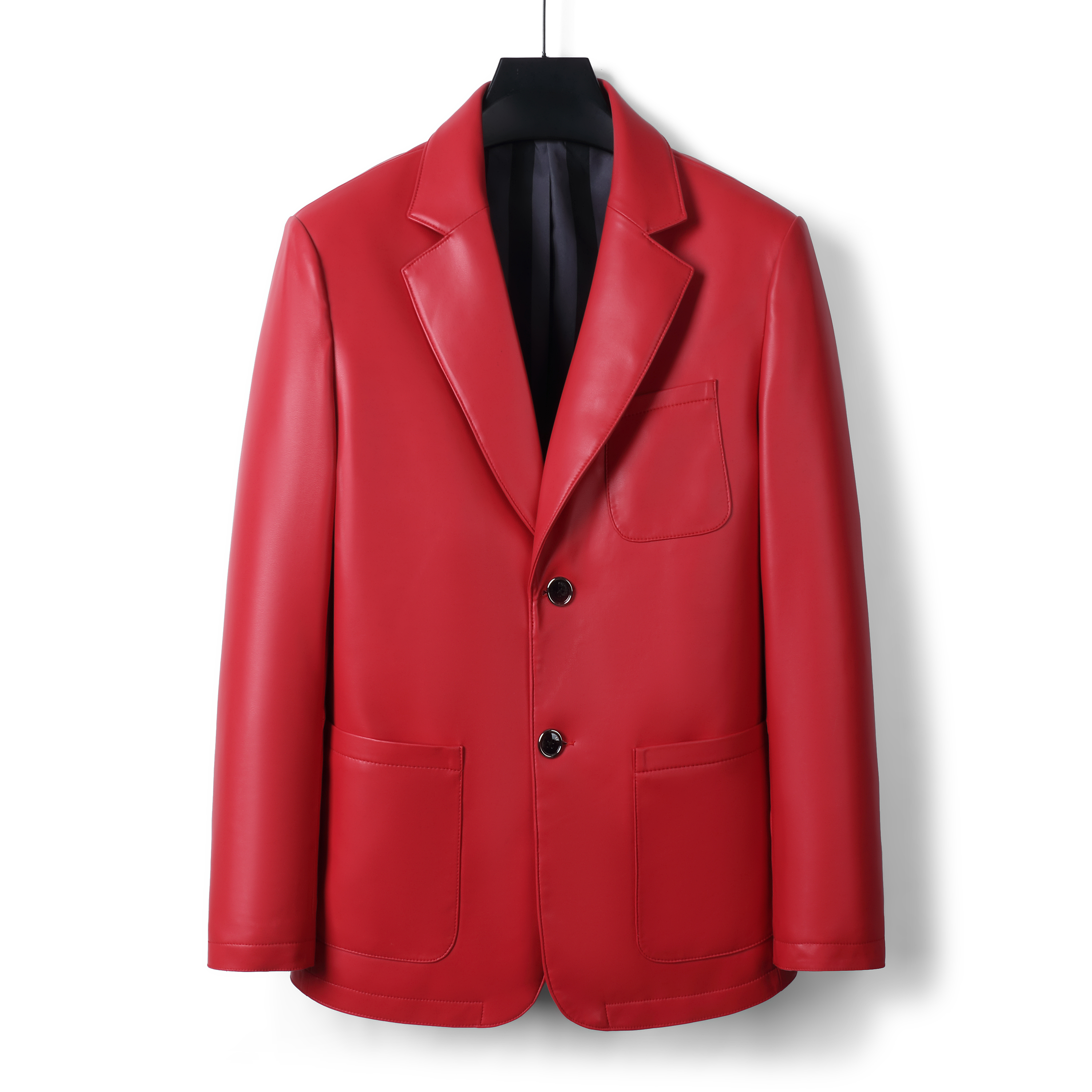 海宁男士真皮皮衣 男士绵羊皮西装领外套通勤休闲简约时尚百搭YZ