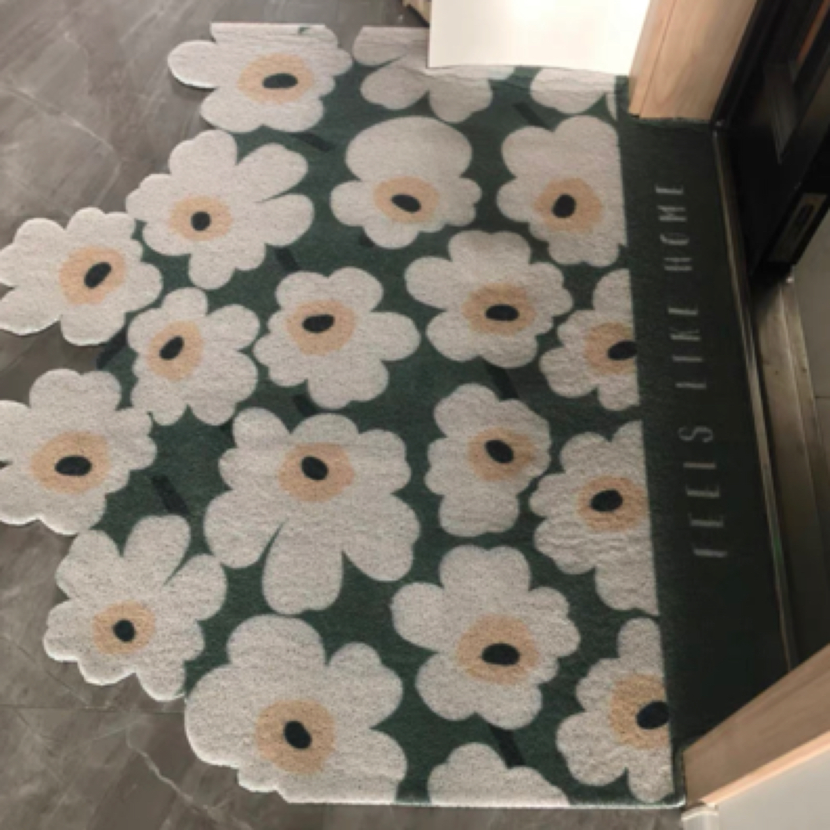 墨绿小雏菊 可裁剪丝圈入户门垫  发方形