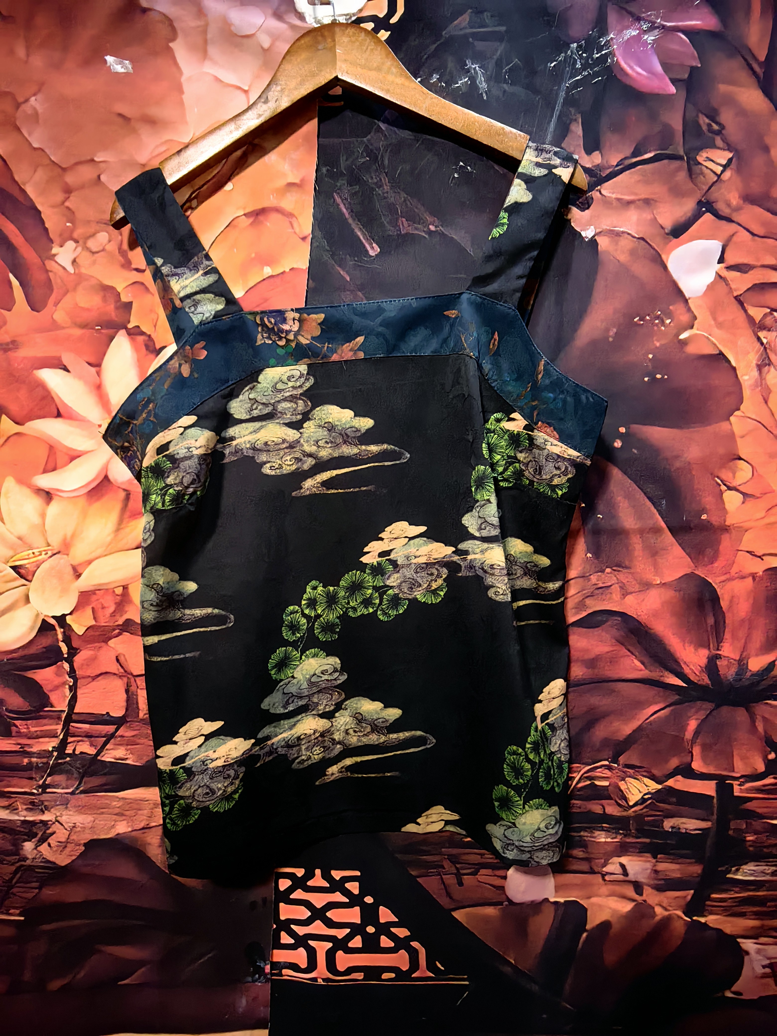 复古无袖吊带背心中国风新中式