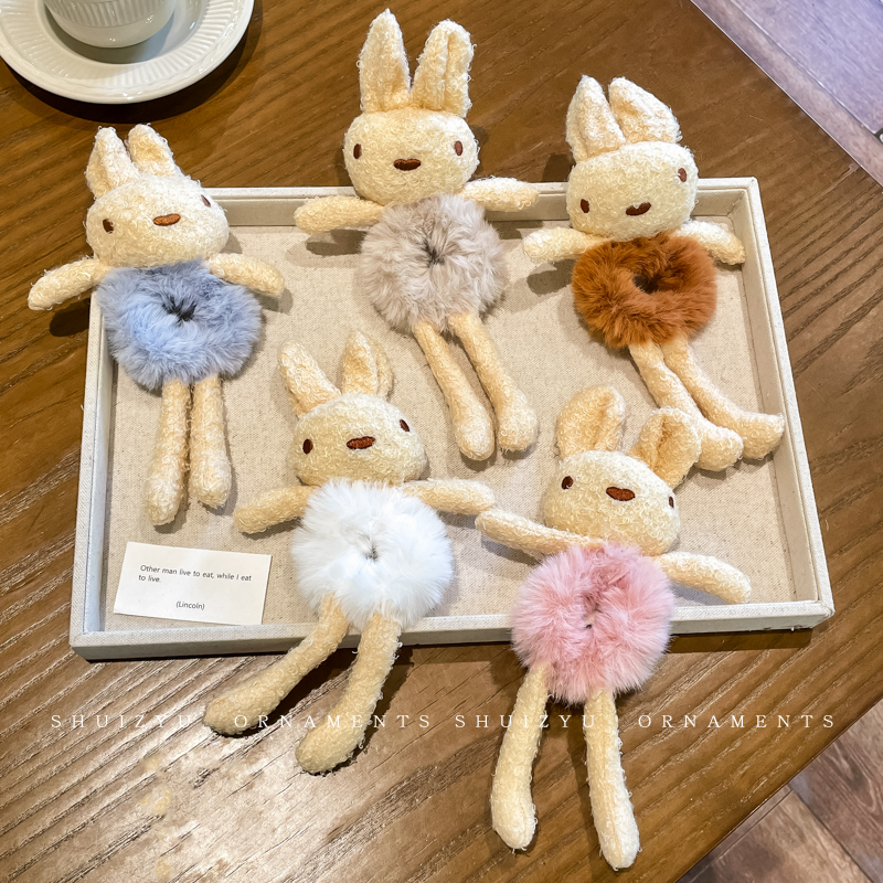 小兔子发圈女2023新款毛绒发绳丸子头皮筋小女孩洋气头绳女生头饰