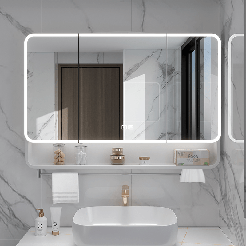 太空铝防雾卫生间镜柜置物柜浴室柜镜子洗澡间挂墙式浴室镜化妆镜