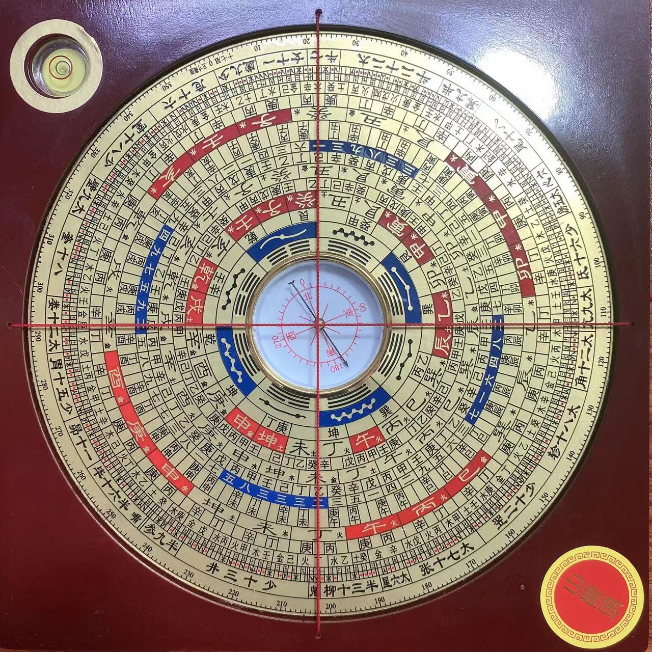 山龙头崇道堂5寸三合/综合铜面罗盘（新款）专业高精度指南针罗经仪