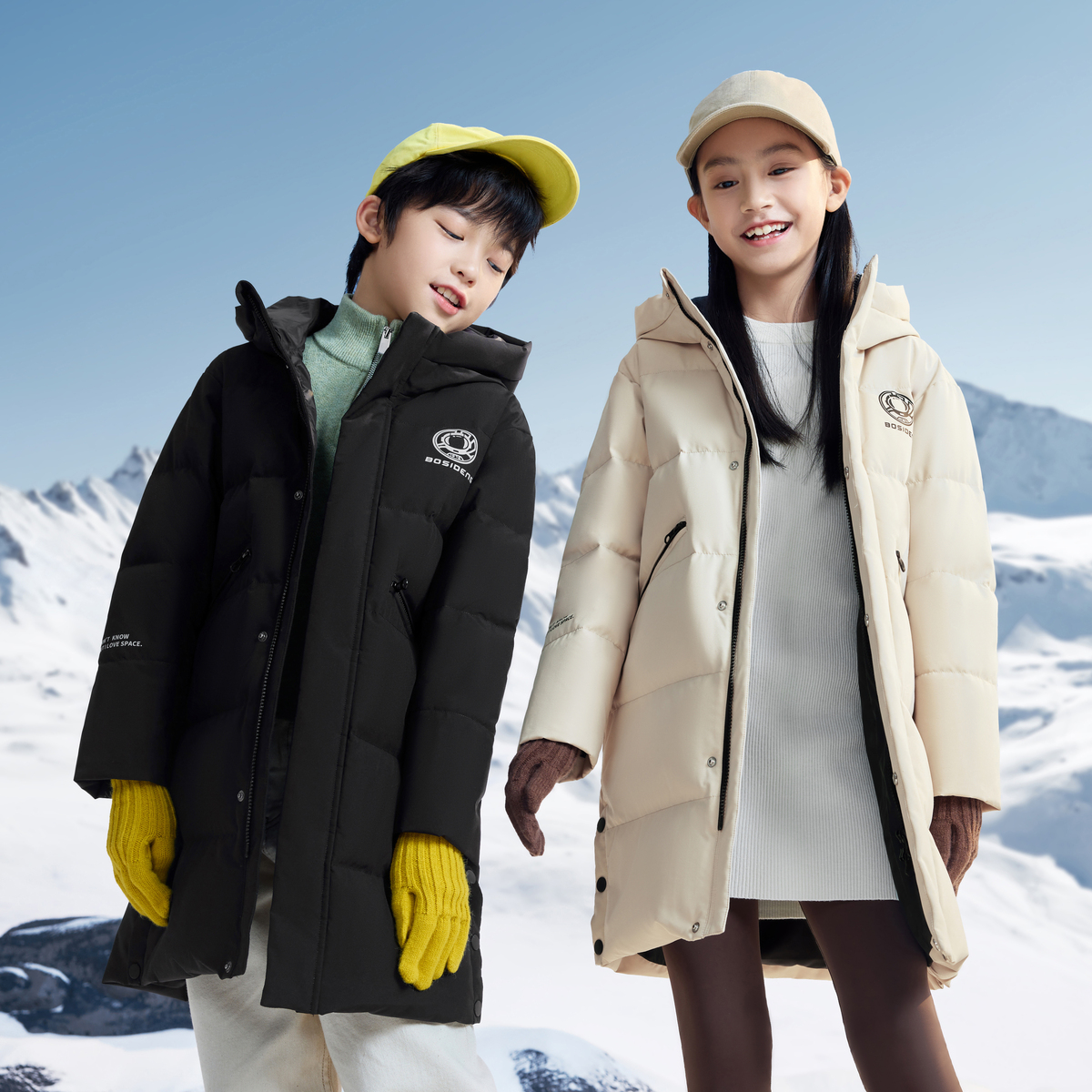 波司登童装儿童羽绒服中长款时尚简约保暖童装T00143403E