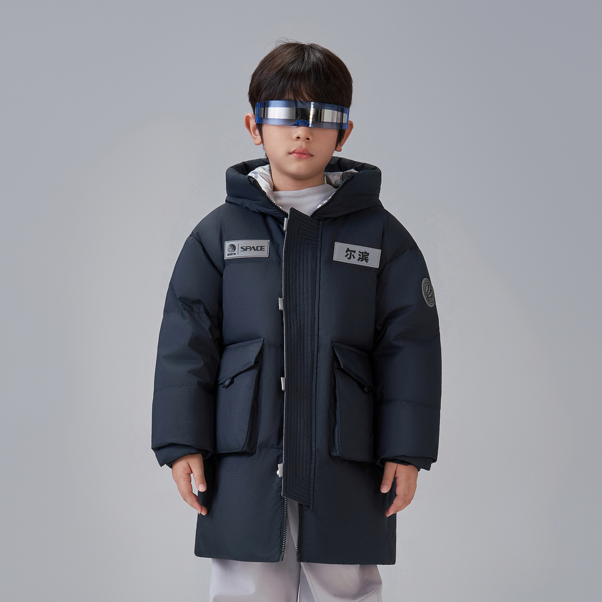 【尔滨系列】2024冬季新款儿童长款太空款羽绒服T40143220EB