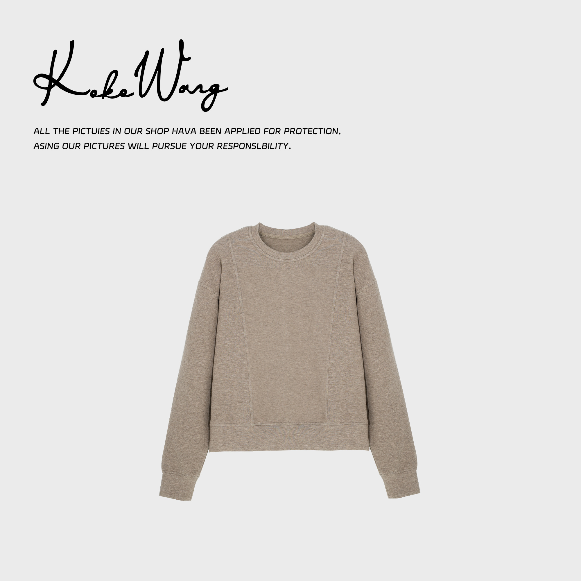 KOKO WANG红人上新秋冬保暖羊毛混纺糯米套头上衣541264K03H41-1