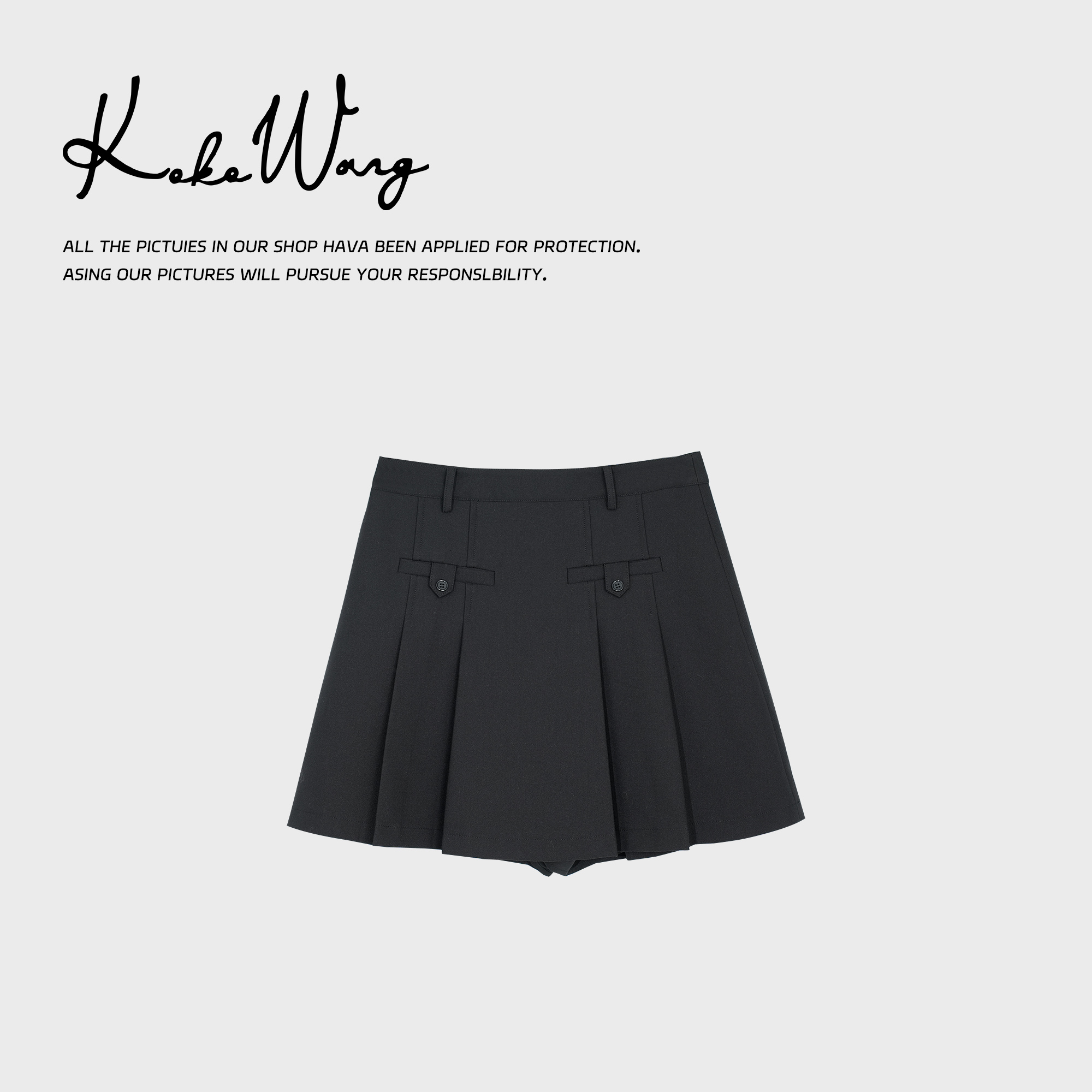 KOKO WANG早春新款时尚气质百褶裙显瘦百搭半身裙541534K16Q42